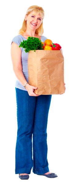 домохозяйка, покупки, продукты питания, голубой, пакет с продуктами, женщина, супермаркет, магазин, продукты, еда, овощи, радость, шопинг