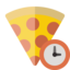 pizza, clock