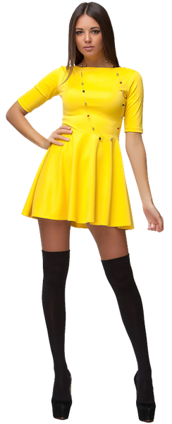 Девушка в жёлтом платье (42 фото)