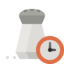 salt, shaker, clock