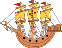 Раскраска - Парусный корабль пиратов