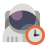 astronaut, clock