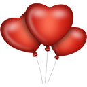 heart, balloons