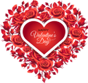 валентинка, красная роза, цветочное сердце - download free render