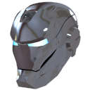 silver iron man mask