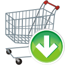 shopping cart, arrow down, корзина для покупок, тележка для покупок, стрелка вниз