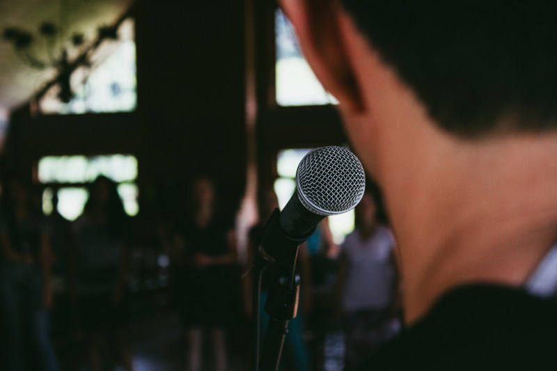 person giving speech