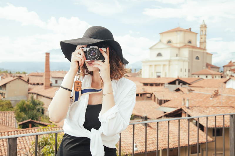 girl taking photograph