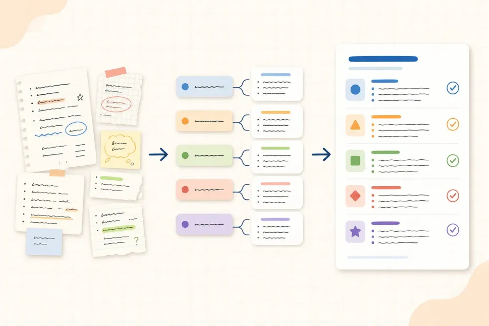 How to Turn Messy Notes Into a Study Guide