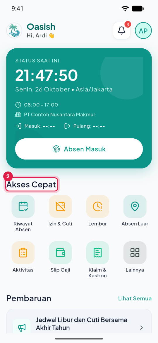 Ikon-ikon Akses Cepat