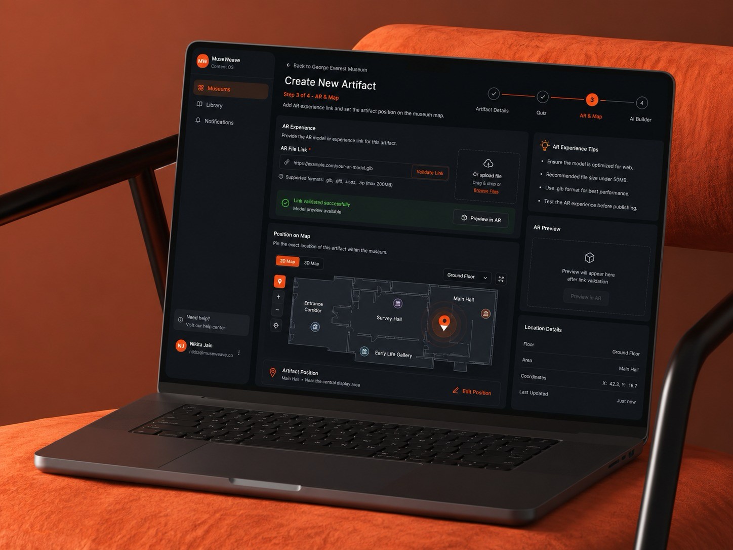 A LoomOS analytics dashboard showing dwell time and engagement across zones