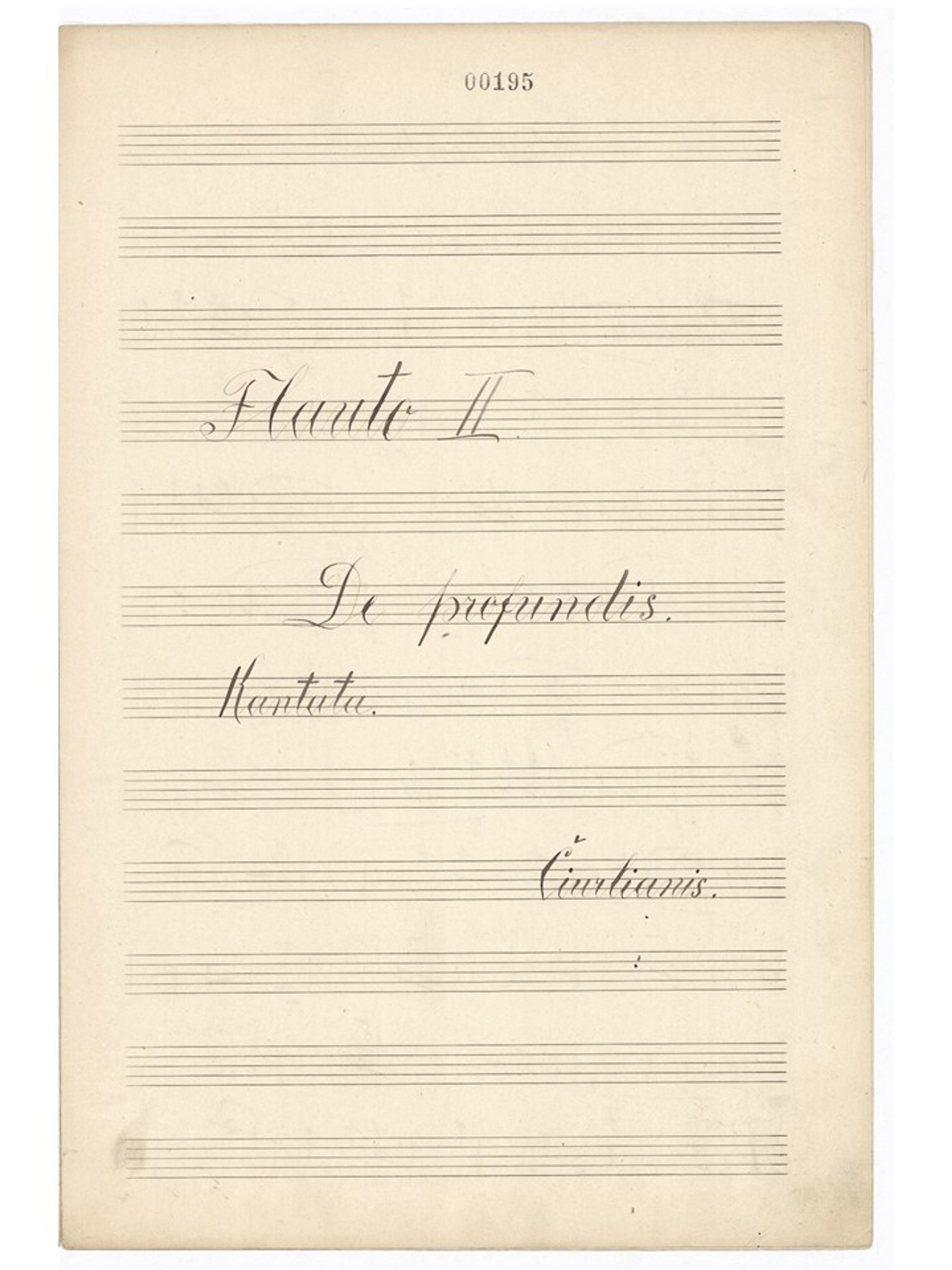 Image for: Cantata "De Profundis". 2nd Flute.
