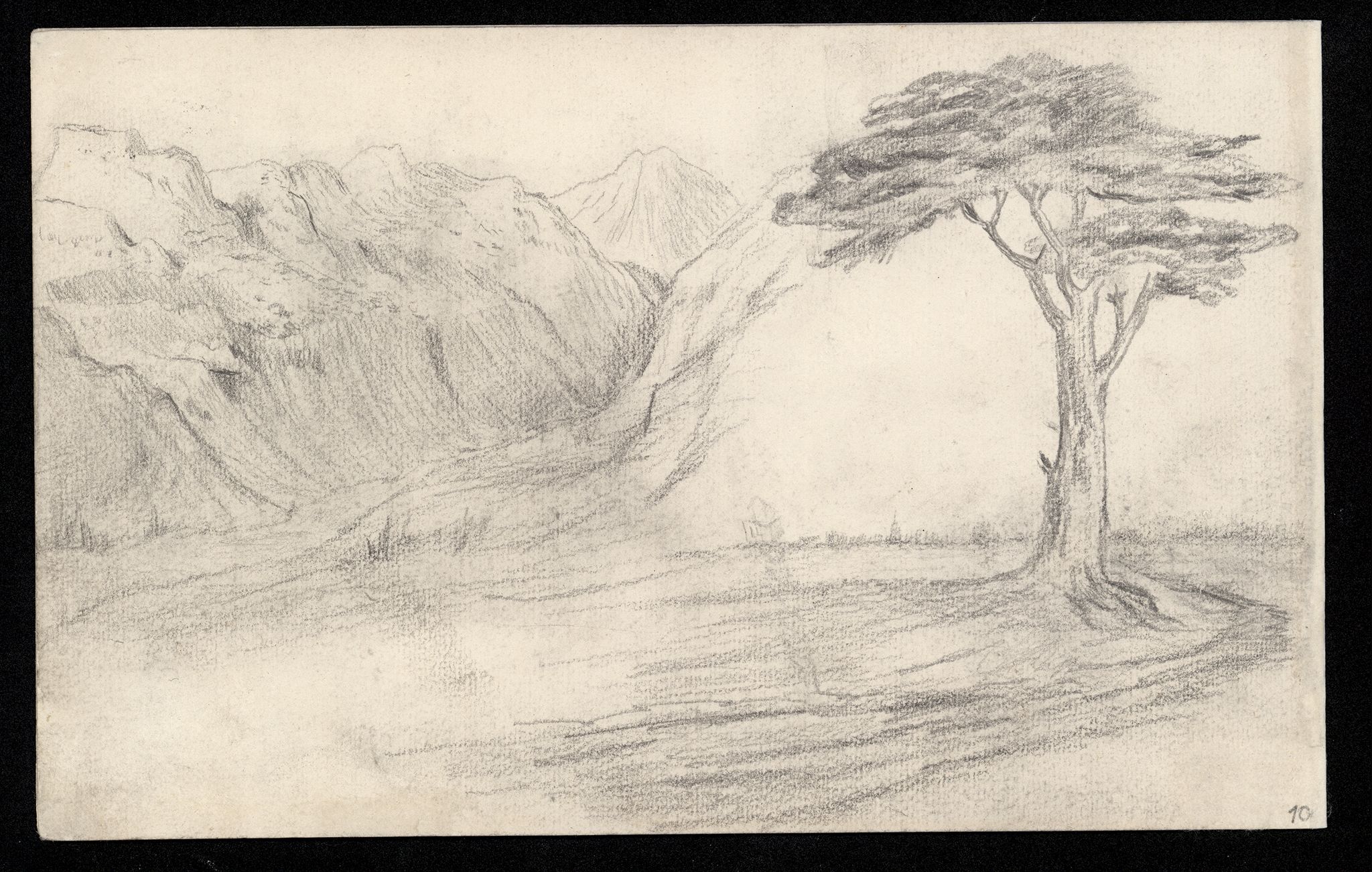 Image for: Drawings of Mountain and Pine Tree