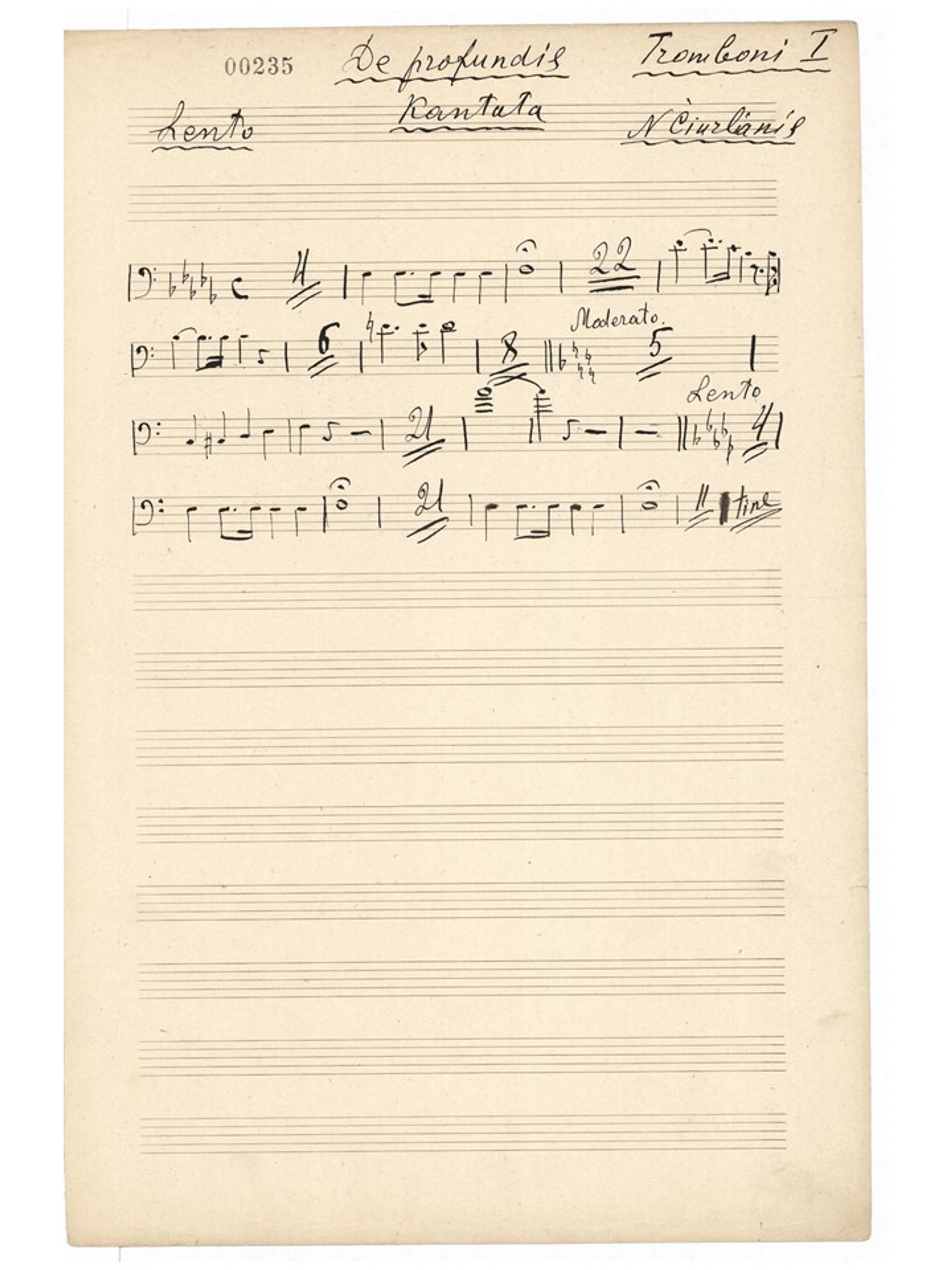 Paveikslėlis elementui: Kantata „De Profundis“. 1-as trombonas