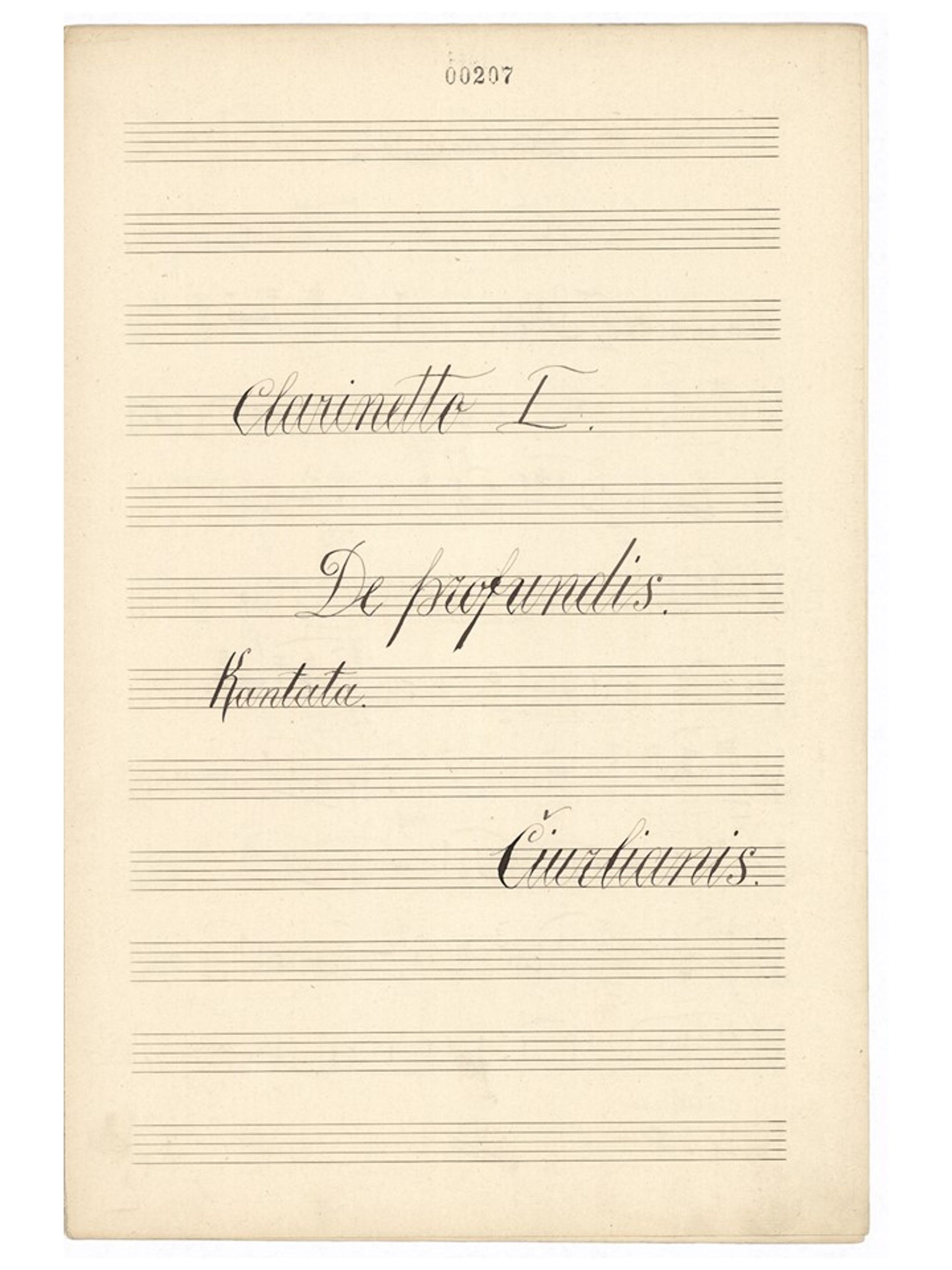 Image for: Cantata "De Profundis". Clarinet 1