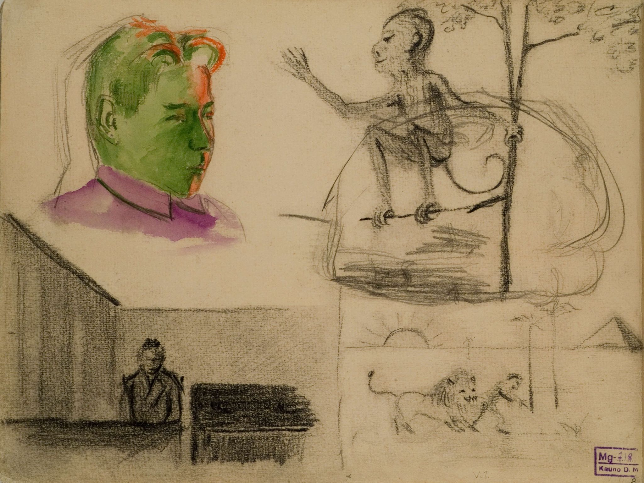 Image for: Portrait of Brother Petras and Sketches for Compositions