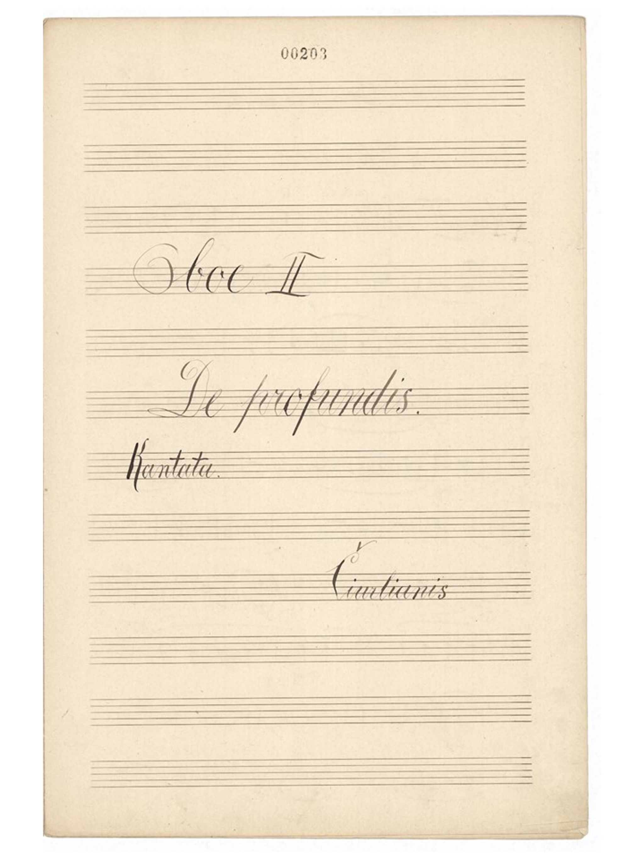 Image for: Cantata "De Profundis". Oboe 2