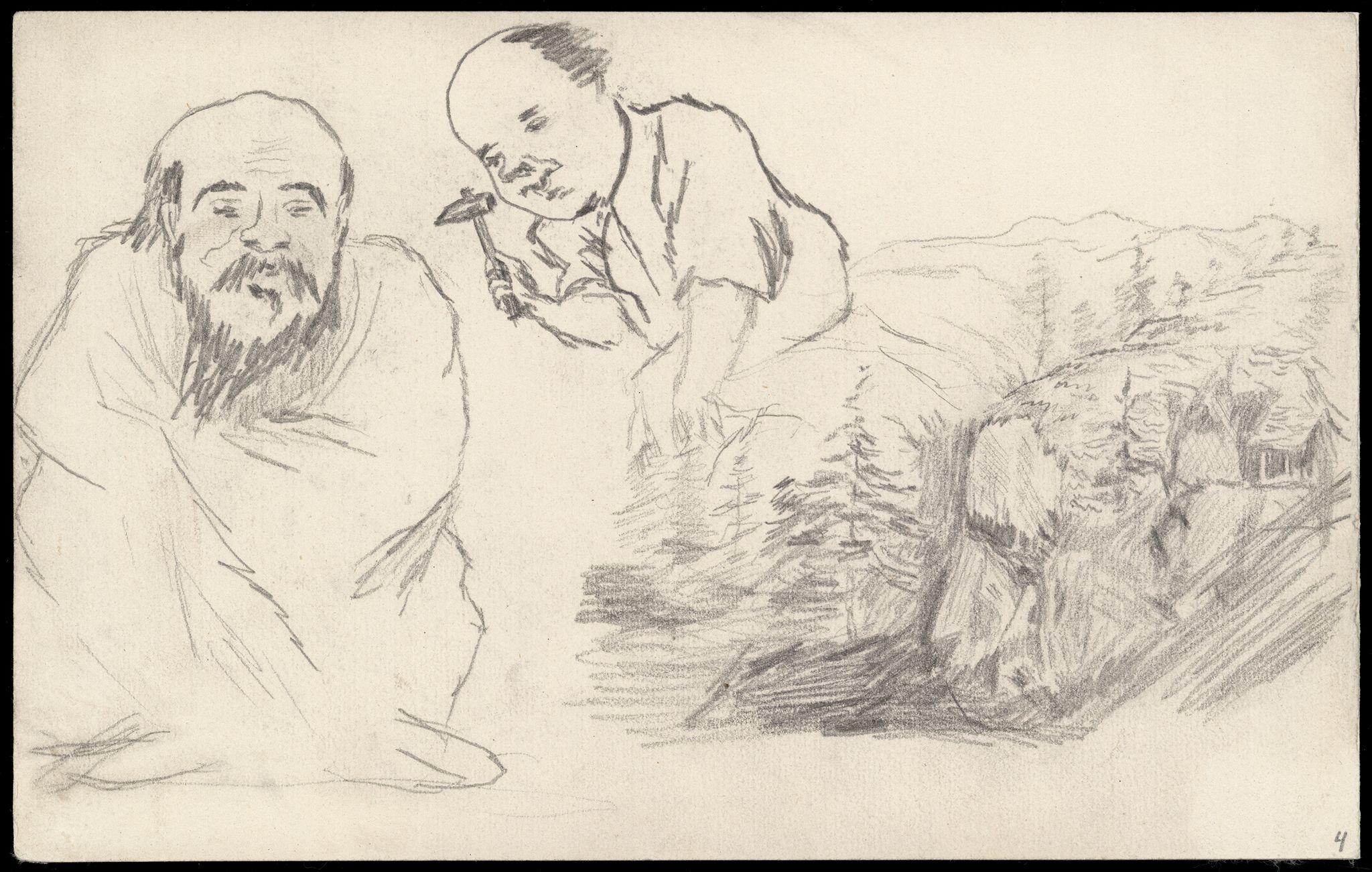 Image for: Drawings of Men and Mountains