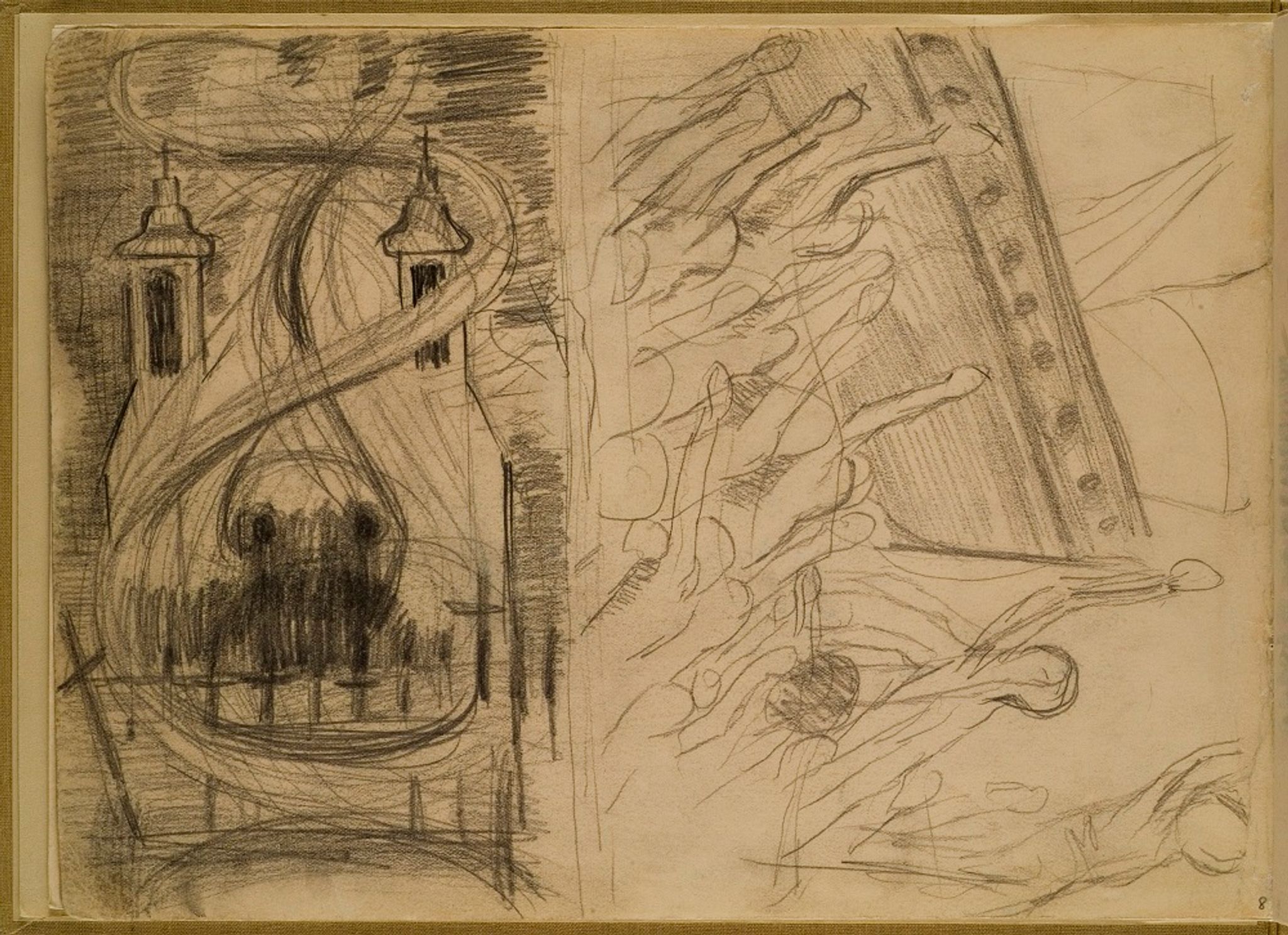 Image for: Sketches for a Composition and the Wrath cycle, consisting of 4 paintings