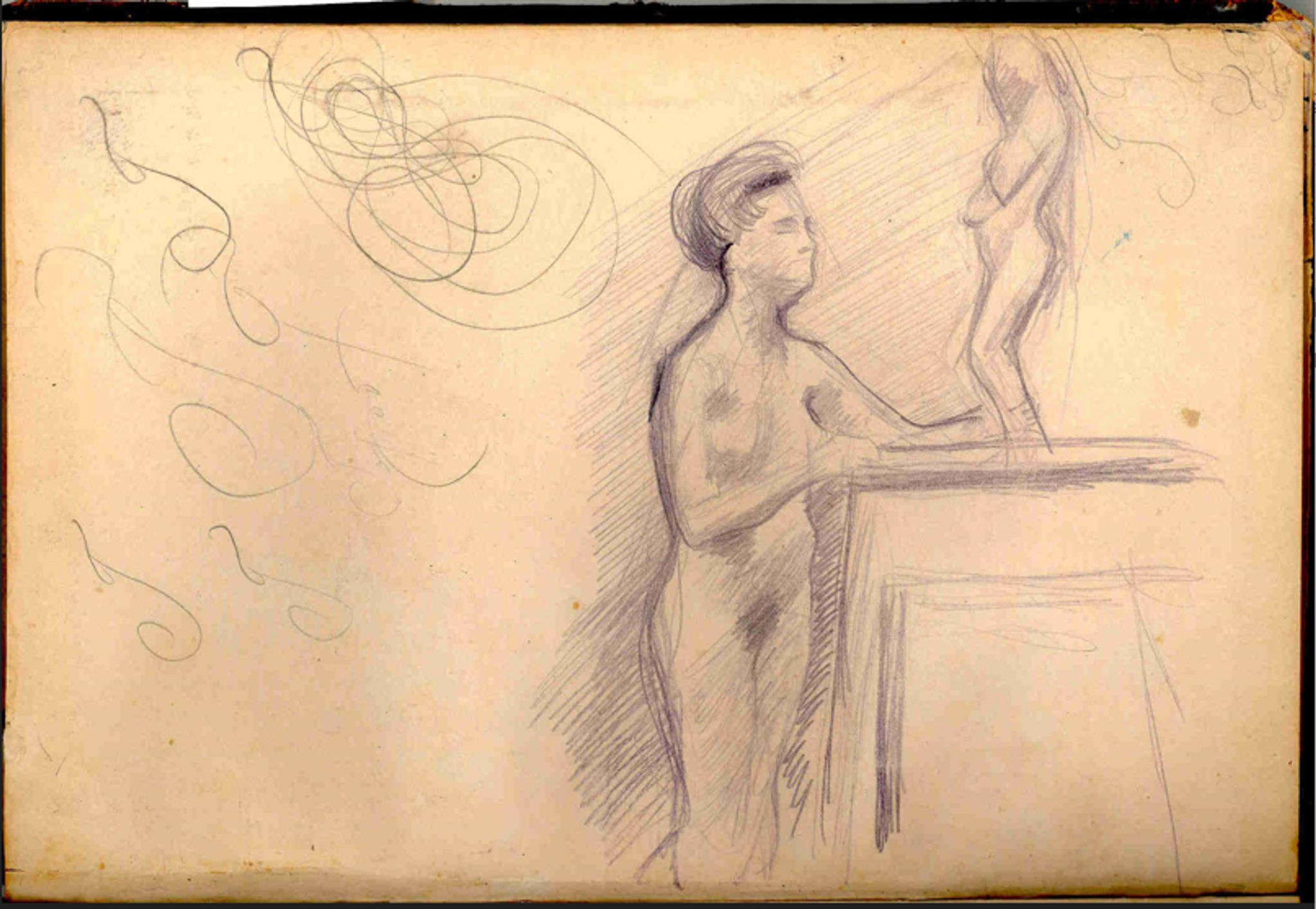 Image for: Sketch of a model and a sculpture