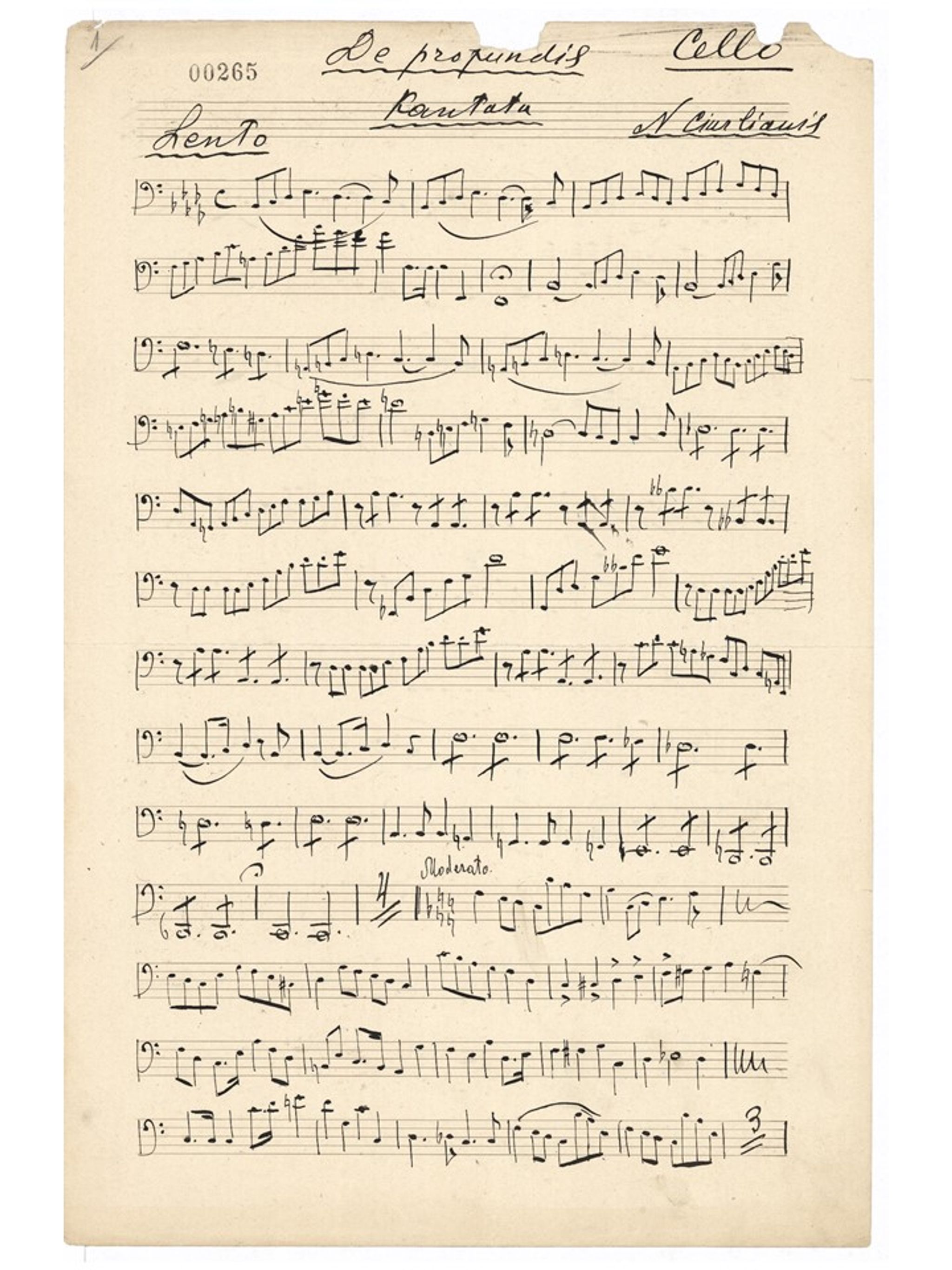 Paveikslėlis elementui: Kantata „De Profundis“. Violončelė. 1-a variacija