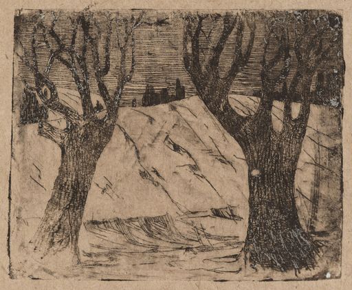 Galerijos kortelės iliustracija Du medžiai