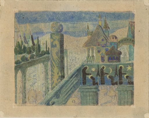 Galerijos kortelės iliustracija Miestas. Iš eskizų ciklo „Miestas“