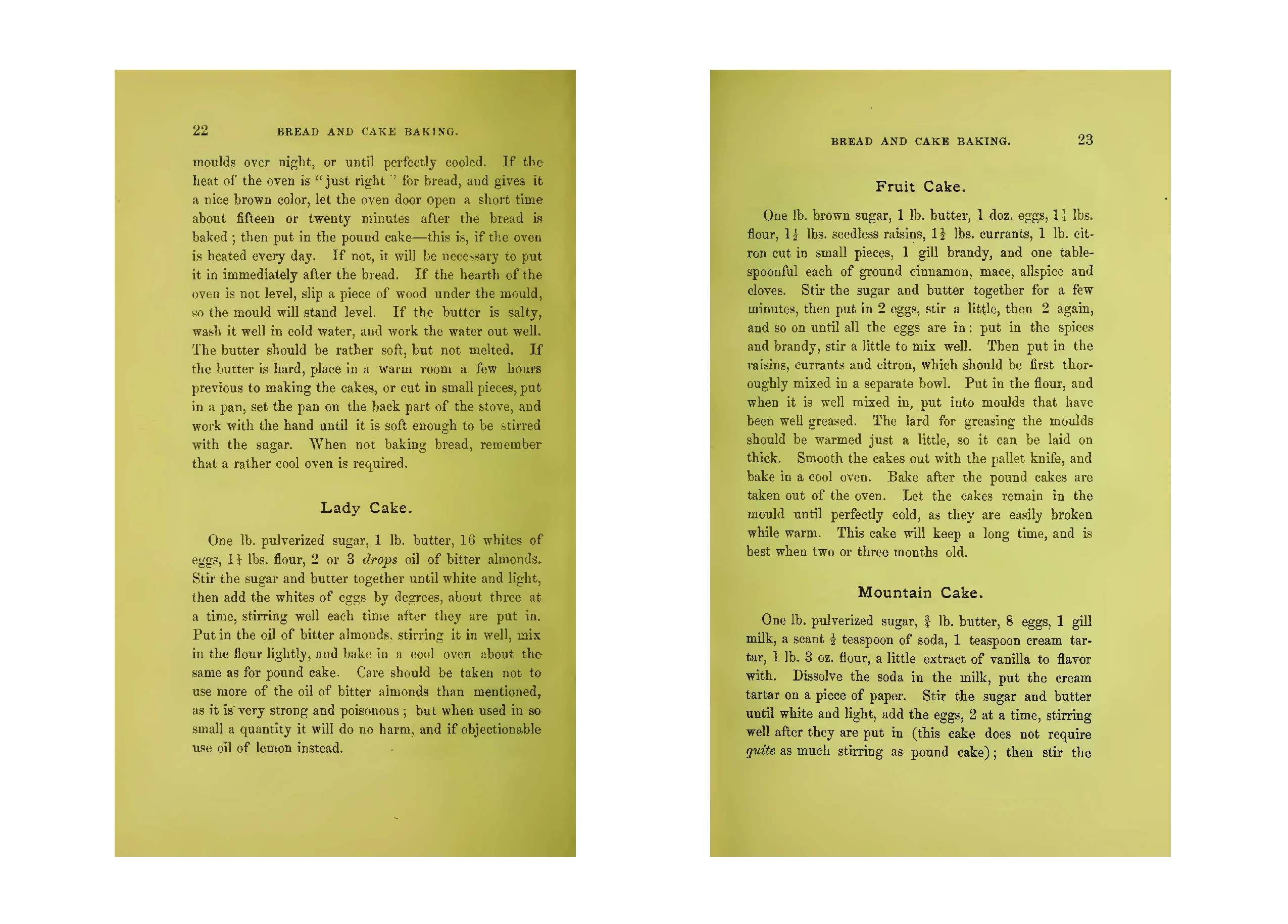 Bread and cake baking (1877)