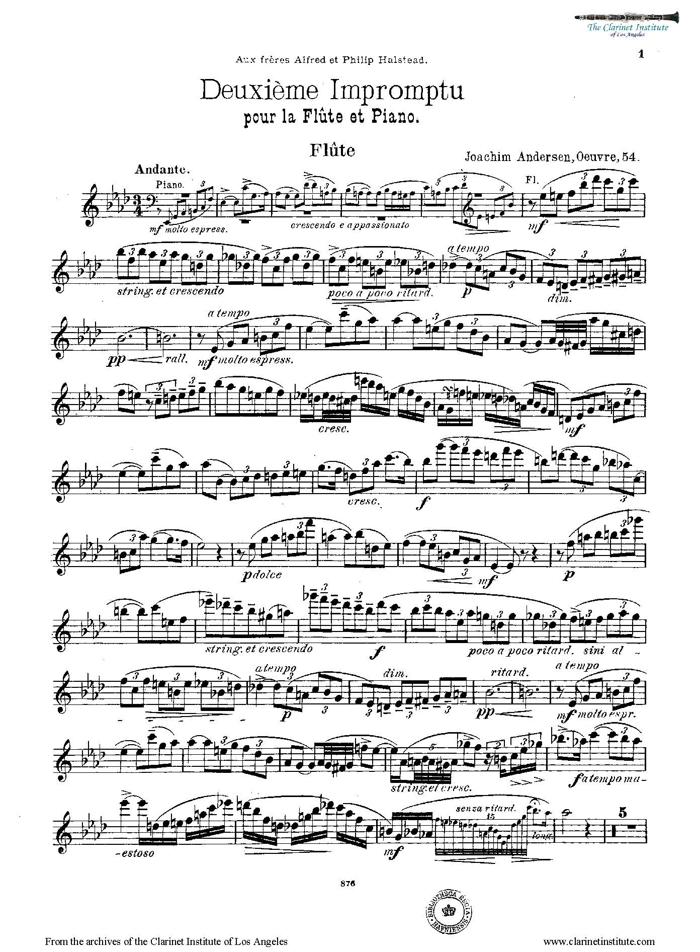 Andersen, Joachim - Impromptu No.2, Op. 54