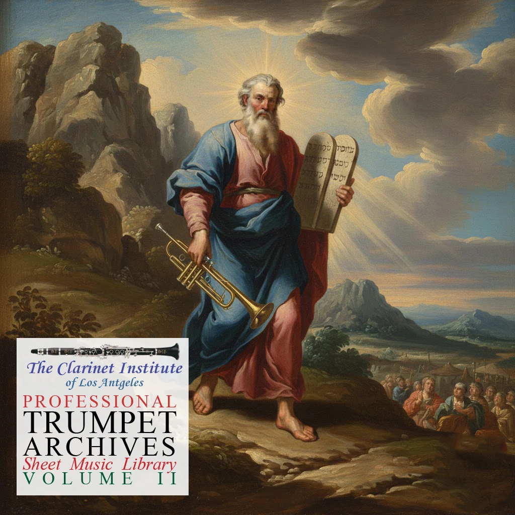 Trumpet, Vol. 2 Moses Cover for Trumpet Sheet Music, Vol. 2 depicting Moses carrying a trumpet