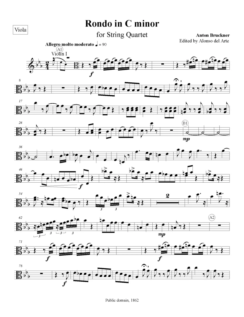 Cover for String Quartet Sheet Music, Vol. 2 showing Bruckner String Quartet