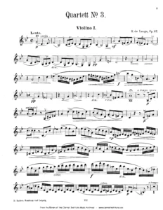 Cover for String Quartet Sheet Music, Vol. 3 showing Lange String Quartet