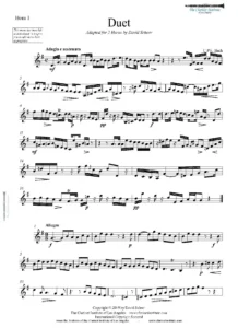 Duet for two French horns by C.P.E. Bach — sheet music cover