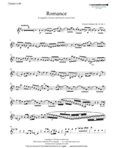 Clarinet 6 Sainton, Prosper - Romance, Op. 18, No. 1