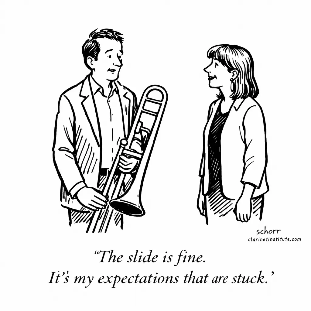 Cartoon of stuck expectations