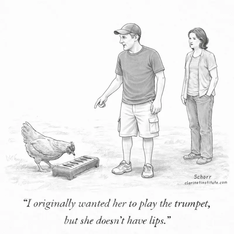 Cartoon of chicken has no lips