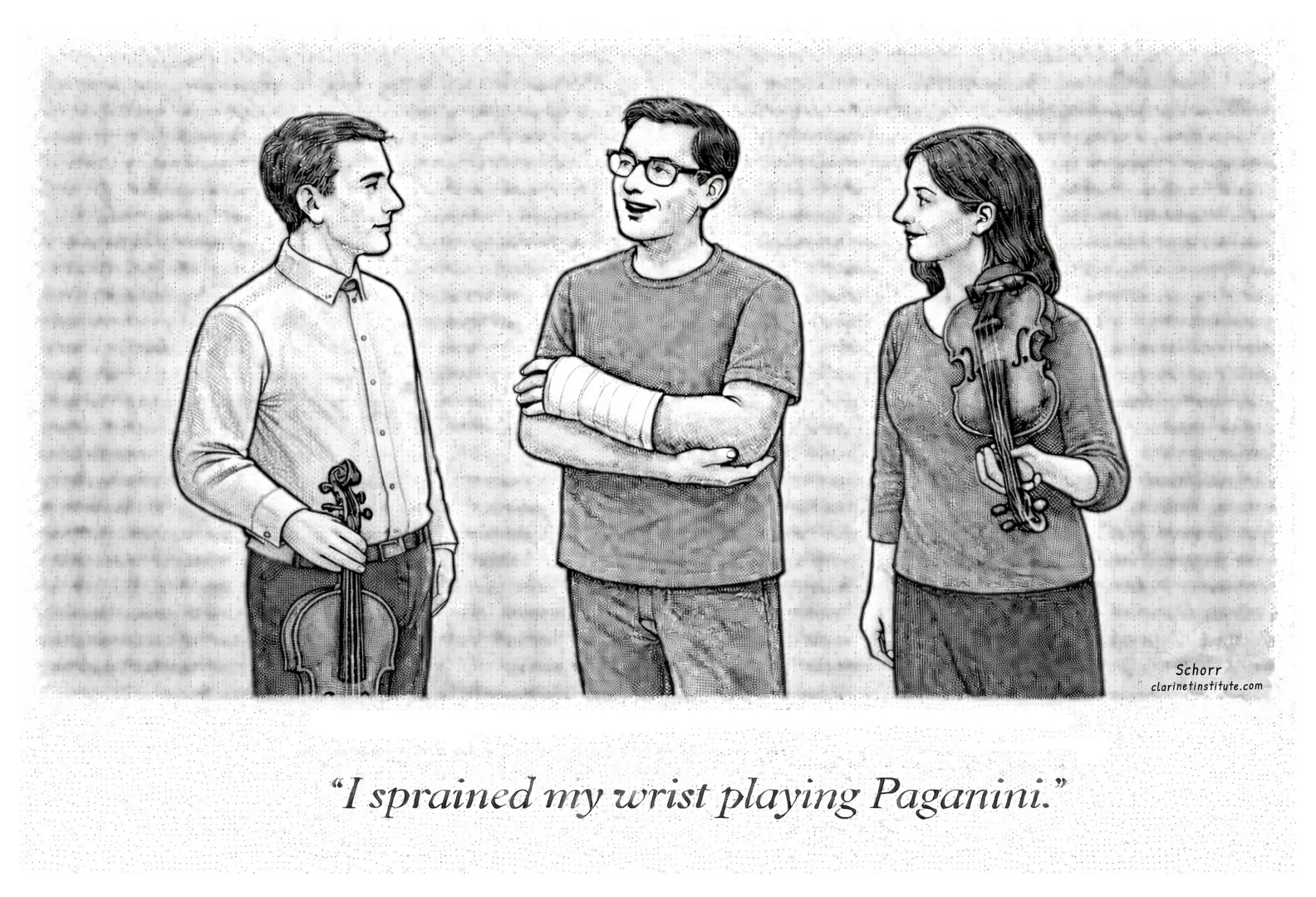 Cartoon of paganini joke