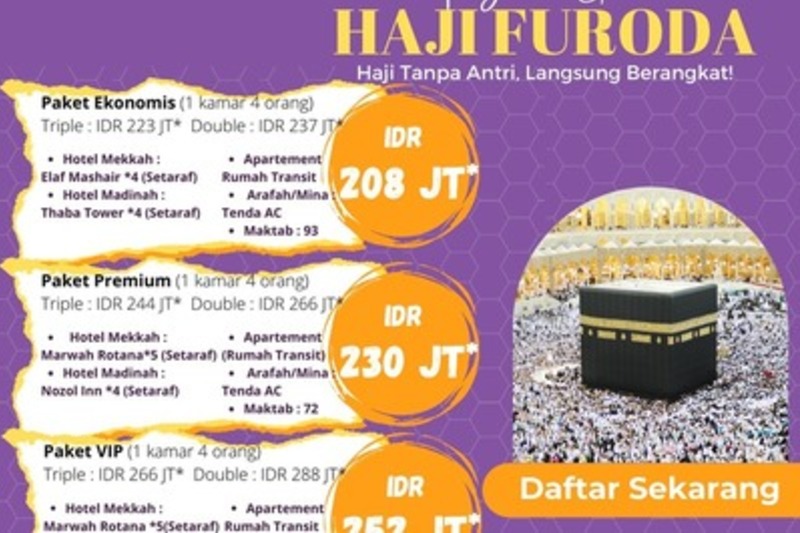 Haji Furoda - Khusus Minggu Ini Daftar Haji Furoda Gratis Mukena Cantik | Cahaya Kaabah Travel Semarang | 081219315458