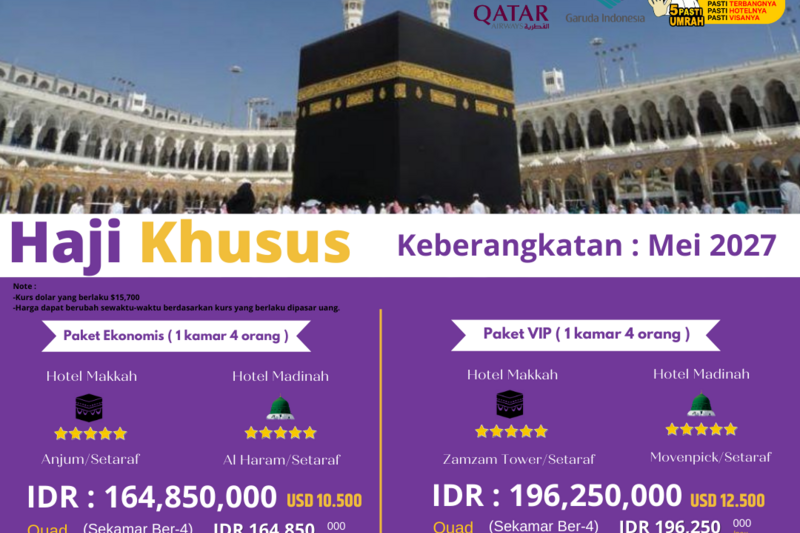 Harga Travel Haji Plus Terbaru Tahun Ini di Cianjur, Inilah Rincian Biaya Yang Harus Disiapkan | Cahaya Kaabah Tour & Travel | 081219315458