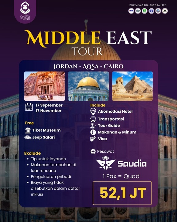 TOUR MESIR AQSO JORDAN | SERANG BANTEN 2025 | HUB : 085692463920