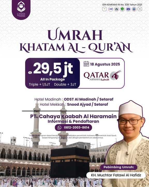 UMROH KHATAM AL-QURAN 2025 surabaya | HUB : 085692463920