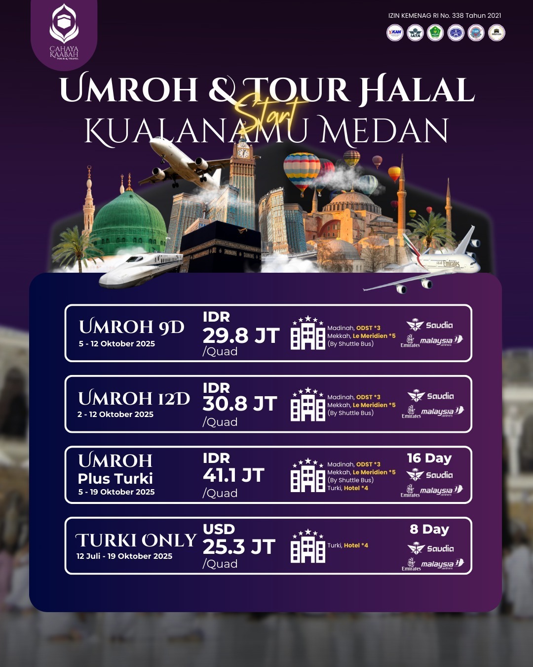 Paket UMROH PLUS TURKI 2025 | Keberangkatan dari CIREBON | HUB 0895 0888 4721 