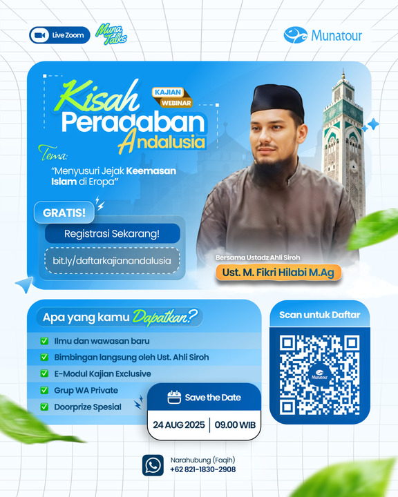 Webinar Gratis: Kajian Online Kisah Peradaban Andalusia “Menyusuri Jejak Keemasan Islam di Eropa”