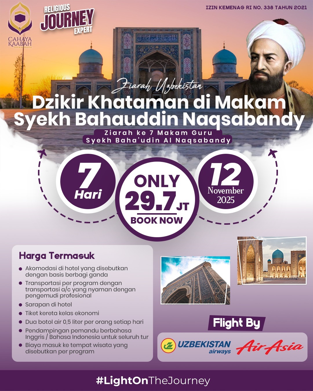 ZIARAH UZBEKISTAN | DZIKIR KHATAMAN DI MAKAM SYEKH BAHAUDDIN NAQSABANDY | KEBERANGKATAN DARI SEMARANG | HUB 0895 0888 4721
