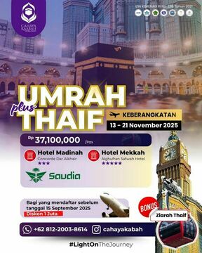 Umrah dan Ziarah Thaif: Perjalanan Ibadah Penuh Berkah dari Cahaya Kabah Tour&Travel | Cibubur | Hub : 085692463920