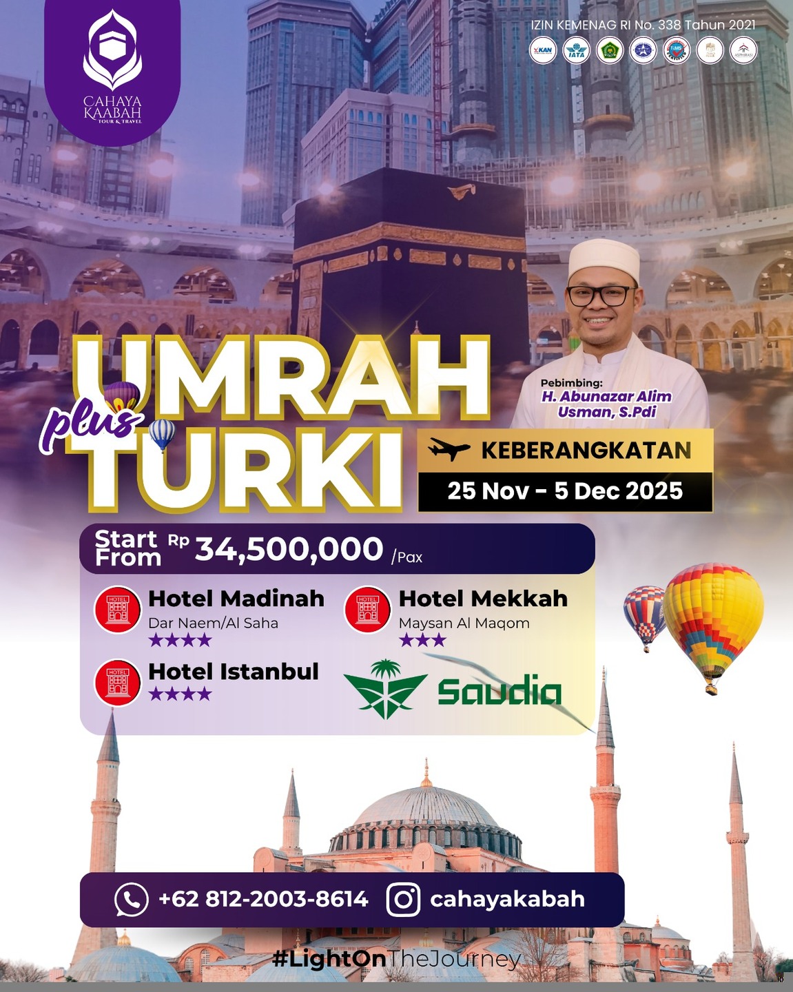 UMROH PLUS TURKI 25 NOVEMBER - 5 DESEMBER 2025 | Surabaya | Hub 0895 0888 4721 