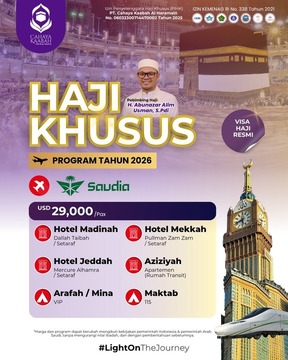  Paket Haji Khusus 2026: Fasilitas VIP, Hotel Bintang Lima, dan Bimbingan Profesional | Cibubur | Hub : 085692463920