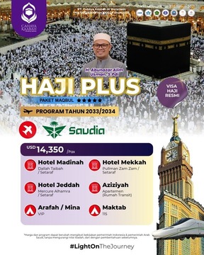 Haji Plus 2033/2034 – Program Resmi Eksklusif dengan Saudia | Surabaya | Hub : 085692463920