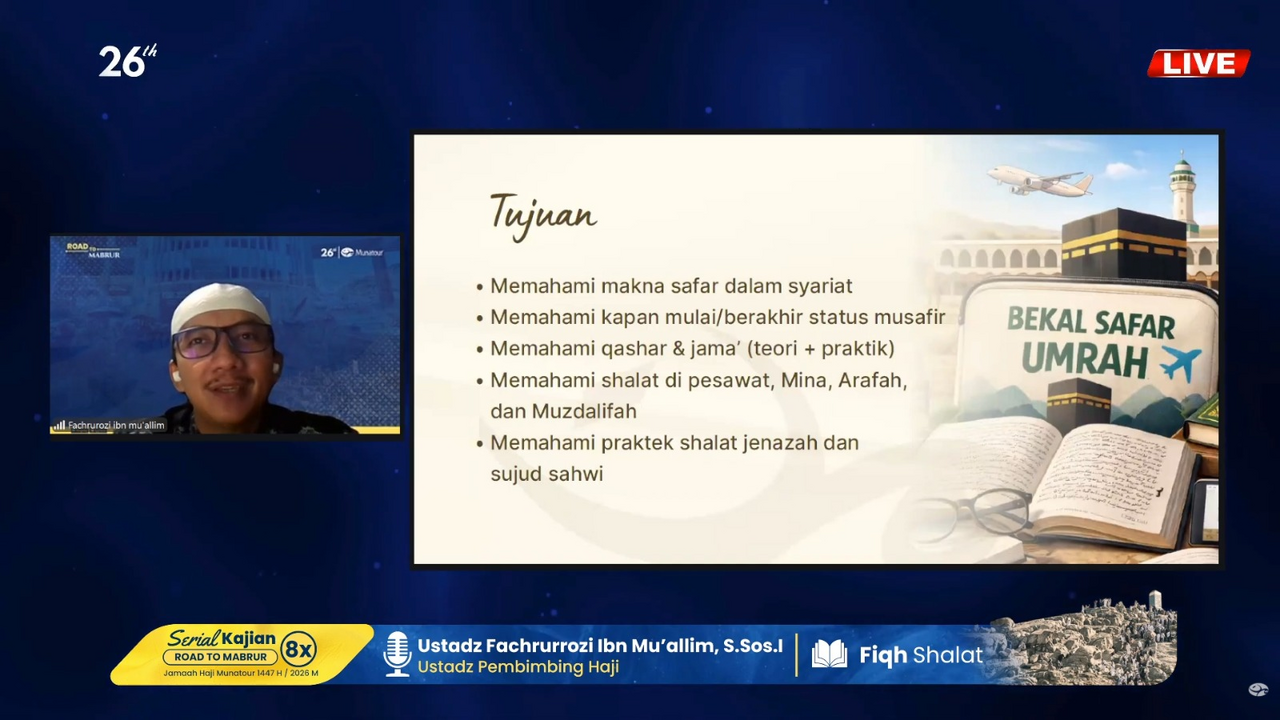 Persiapan Haji 2026: Munatour Gelar Kajian Fiqh Shalat Musafir Bersama Ustadz Fachrurrozi