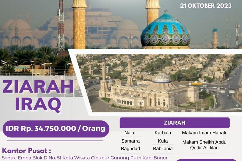 ZIARAH IRAQ AMAN DAN TERPERCAYA? HANYA DI CAHAYA KAABAH! BURUAN DAFTAR KEBURU KETINGGALAN 0812 1931 5458